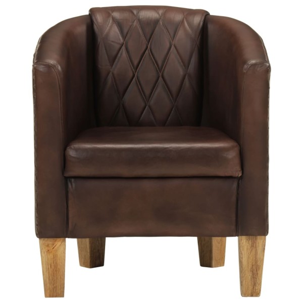 Sillón butaca de cuero auténtico marrón claro Sillón butaca de cuero auténtico marrón claro