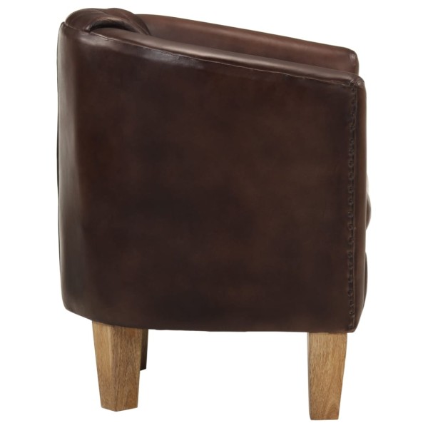 Sillón butaca de cuero auténtico marrón claro Sillón butaca de cuero auténtico marrón claro