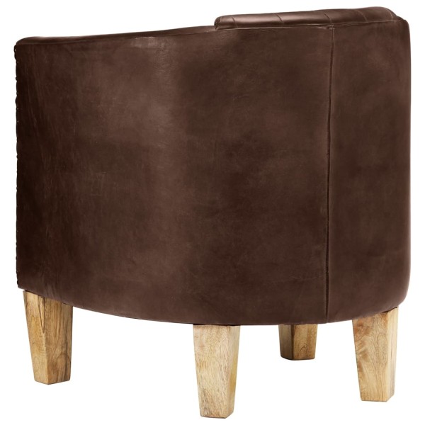 Sillón butaca de cuero auténtico marrón claro Sillón butaca de cuero auténtico marrón claro