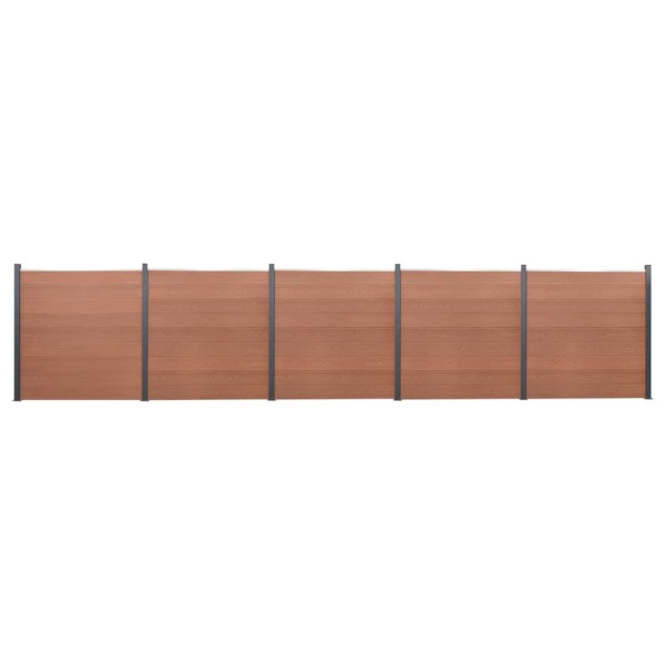Juego de paneles de valla WPC marrón 872x186 cm Juego de paneles de valla WPC marrón 872x186 cm
