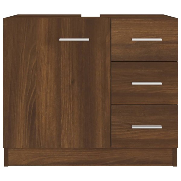 Mueble de lavabo madera contrachapada marrón roble 63x30x54 cm Mueble de lavabo madera contrachapada marrón roble 63x30x54 cm