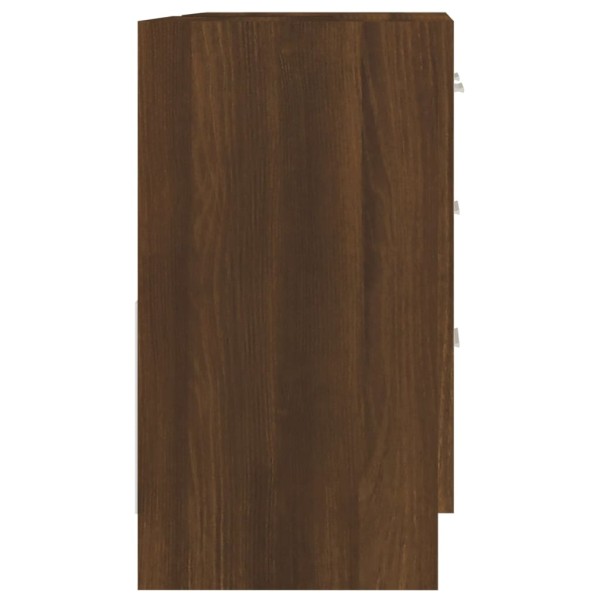 Mueble de lavabo madera contrachapada marrón roble 63x30x54 cm Mueble de lavabo madera contrachapada marrón roble 63x30x54 cm
