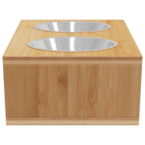 Comederos altos para perros bambú 35,5x18x10,5 cm Comederos altos para perros bambú 35,5x18x10,5 cm