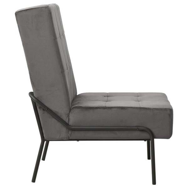 Silla de relajación de terciopelo gris oscuro 65x79x87 cm Silla de relajación de terciopelo gris oscuro 65x79x87 cm