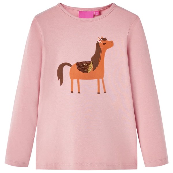 Camiseta para niños de manga larga rosa claro 140 Camiseta para niños de manga larga rosa claro 140