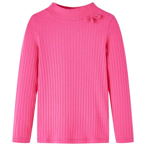 Camiseta niños manga larga de punto elástico rosa brillante 92