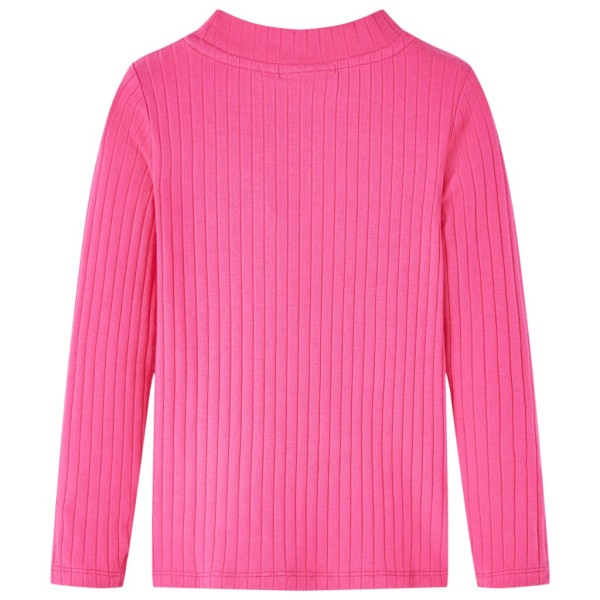 Camiseta niños manga larga de punto elástico rosa brillante 92