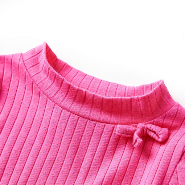 Camiseta niños manga larga de punto elástico rosa brillante 92