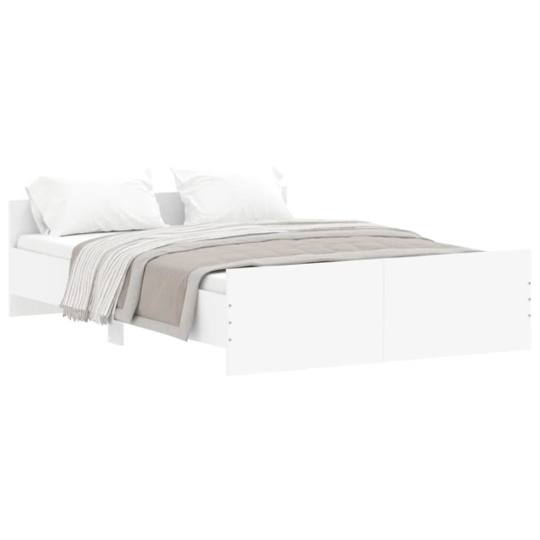 Estructura de cama con cabecero piecero blanco 135x190 cm Estructura de cama con cabecero piecero blanco 135x190 cm