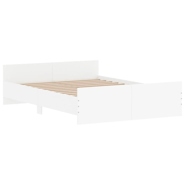 Estructura de cama con cabecero piecero blanco 135x190 cm Estructura de cama con cabecero piecero blanco 135x190 cm