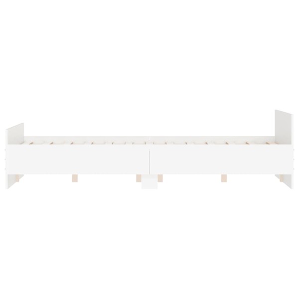 Estructura de cama con cabecero piecero blanco 135x190 cm Estructura de cama con cabecero piecero blanco 135x190 cm