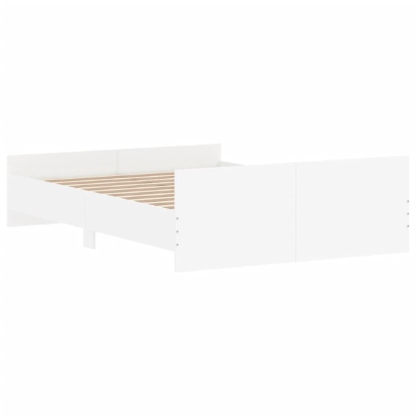 Estructura de cama con cabecero piecero blanco 135x190 cm Estructura de cama con cabecero piecero blanco 135x190 cm