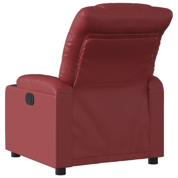 Sillón reclinable de cuero sintético rojo tinto Sillón reclinable de cuero sintético rojo tinto