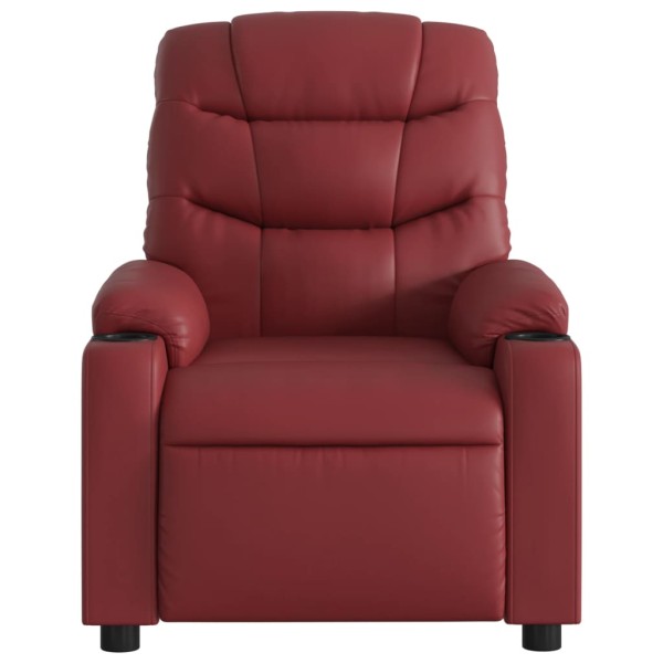 Sillón reclinable de cuero sintético rojo tinto Sillón reclinable de cuero sintético rojo tinto