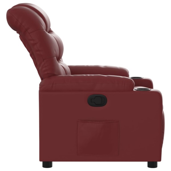 Sillón reclinable de cuero sintético rojo tinto Sillón reclinable de cuero sintético rojo tinto