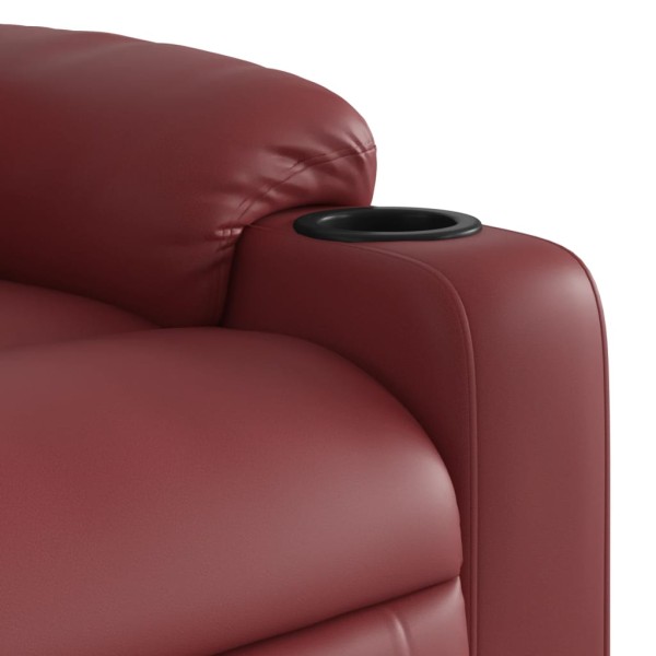 Sillón reclinable de cuero sintético rojo tinto Sillón reclinable de cuero sintético rojo tinto