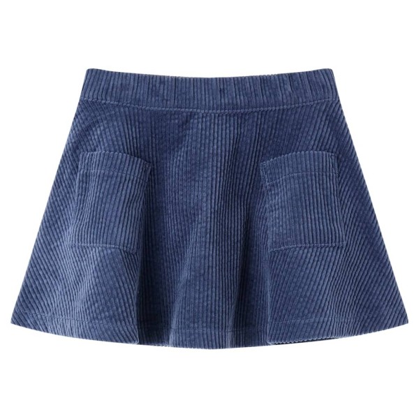 Falda para niños con bolsillos pana azul marino 128