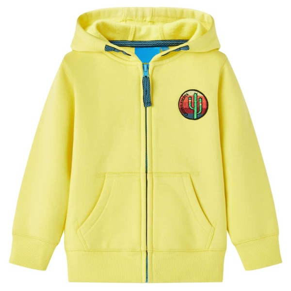 Sudadera para niños con capucha y cremallera amarillo claro 92 Sudadera para niños con capucha y cremallera amarillo claro 92
