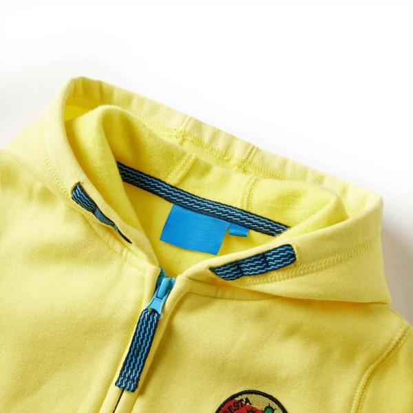 Sudadera para niños con capucha y cremallera amarillo claro 92 Sudadera para niños con capucha y cremallera amarillo claro 92