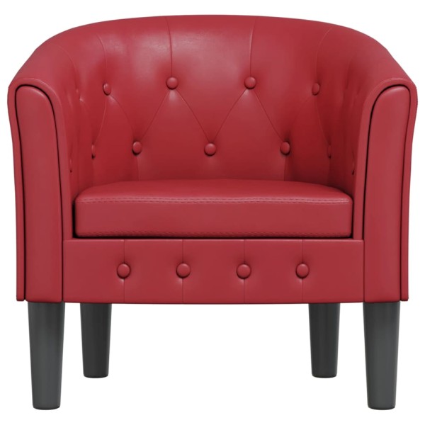 Sillón cuero sintético rojo tinto