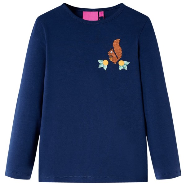 Camiseta de niños de manga larga azul marino 116 Camiseta de niños de manga larga azul marino 116
