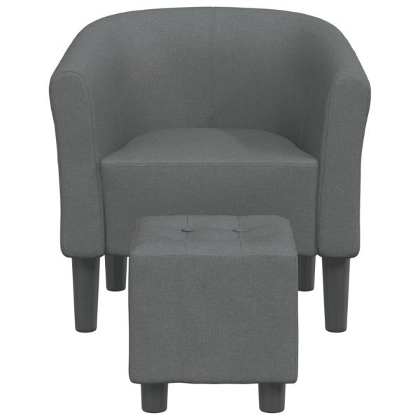 Sillón con taburete tela gris oscuro Sillón con taburete tela gris oscuro