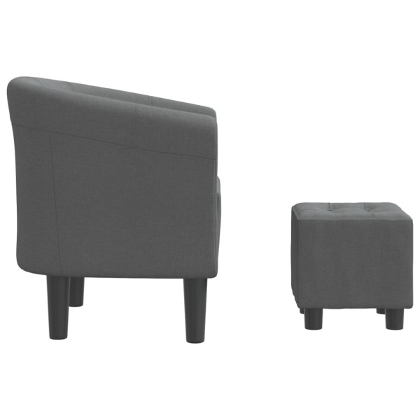 Sillón con taburete tela gris oscuro Sillón con taburete tela gris oscuro