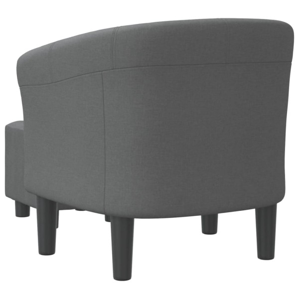 Sillón con taburete tela gris oscuro Sillón con taburete tela gris oscuro