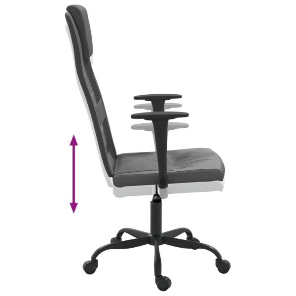 Silla de oficina tela de malla y cuero sintético gris Silla de oficina tela de malla y cuero sintético gris