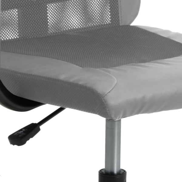 Silla de oficina tela de malla y cuero sintético gris Silla de oficina tela de malla y cuero sintético gris