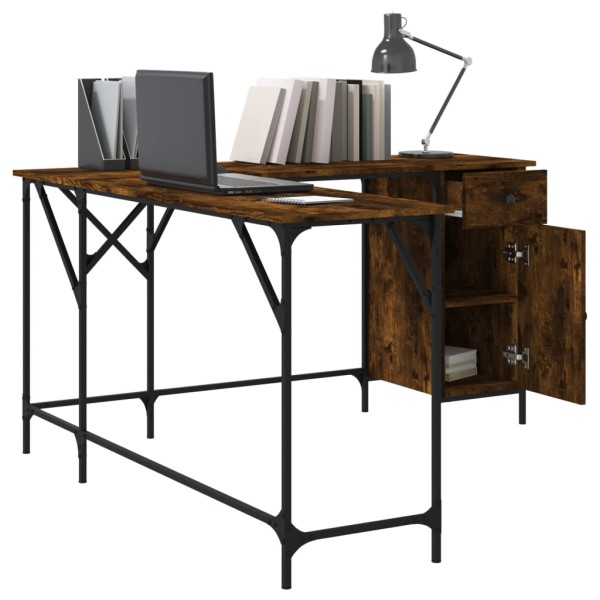 Escritorio madera de ingeniería roble ahumado 141x141x75 cm Escritorio madera de ingeniería roble ahumado 141x141x75 cm