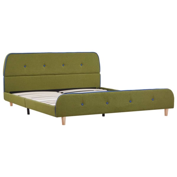 Estructura de cama de tela verde 140x200 cm Estructura de cama de tela verde 140x200 cm