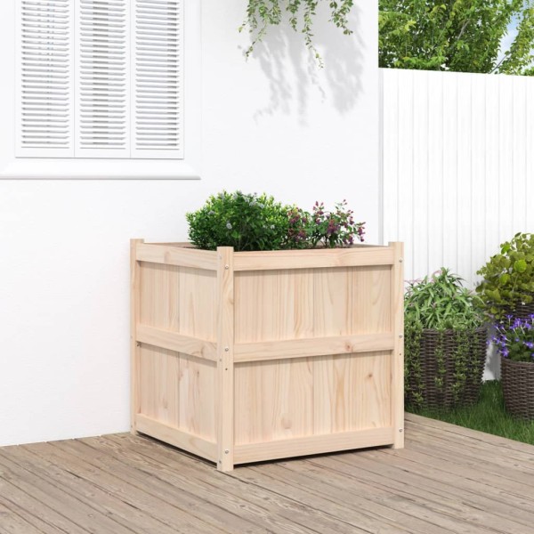 Jardinera de madera maciza de pino 70x70x70 cm Jardinera de madera maciza de pino 70x70x70 cm