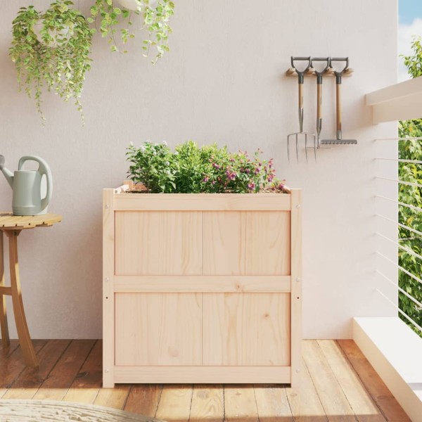Jardinera de madera maciza de pino 70x70x70 cm Jardinera de madera maciza de pino 70x70x70 cm