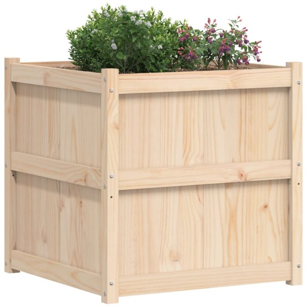 Jardinera de madera maciza de pino 70x70x70 cm Jardinera de madera maciza de pino 70x70x70 cm
