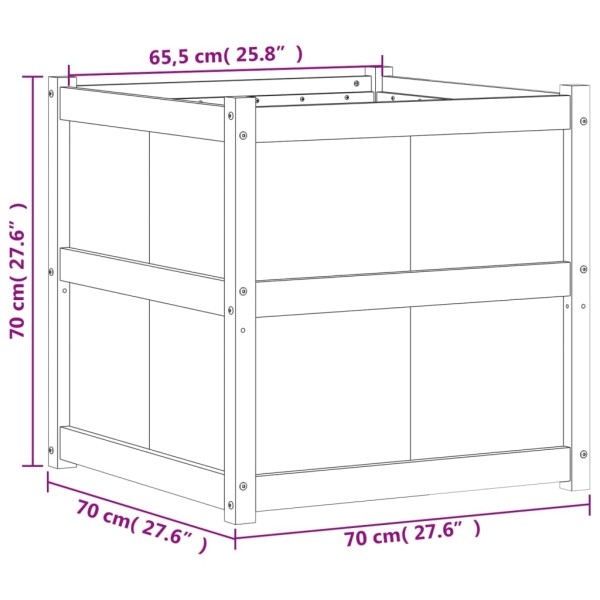 Jardinera de madera maciza de pino 70x70x70 cm Jardinera de madera maciza de pino 70x70x70 cm