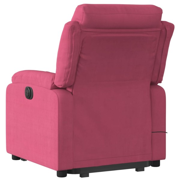 Sillón reclinable de masaje elevable terciopelo rojo tinto Sillón reclinable de masaje elevable terciopelo rojo tinto