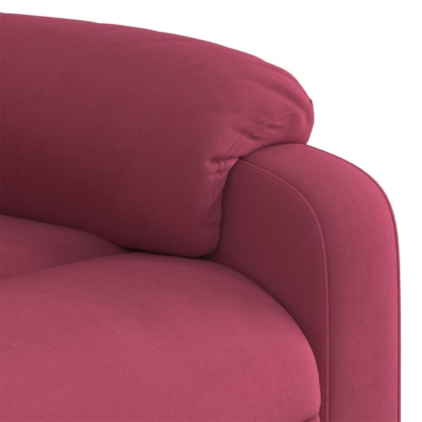 Sillón reclinable de masaje elevable terciopelo rojo tinto Sillón reclinable de masaje elevable terciopelo rojo tinto