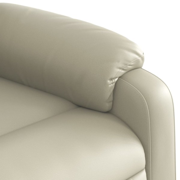 Sillón reclinable elevable eléctrico de cuero sintético crema Sillón reclinable elevable eléctrico de cuero sintético crema