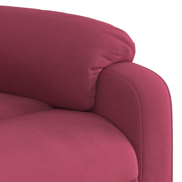 Sillón reclinable de masaje eléctrico terciopelo rojo tinto Sillón reclinable de masaje eléctrico terciopelo rojo tinto