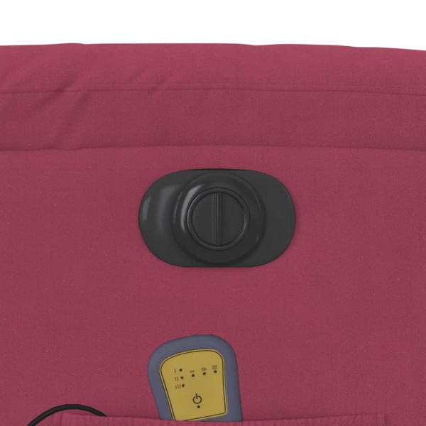 Sillón reclinable de masaje eléctrico terciopelo rojo tinto Sillón reclinable de masaje eléctrico terciopelo rojo tinto