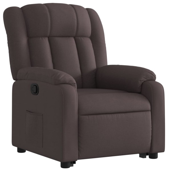 Sillón reclinable elevable tela marrón oscuro Sillón reclinable elevable tela marrón oscuro