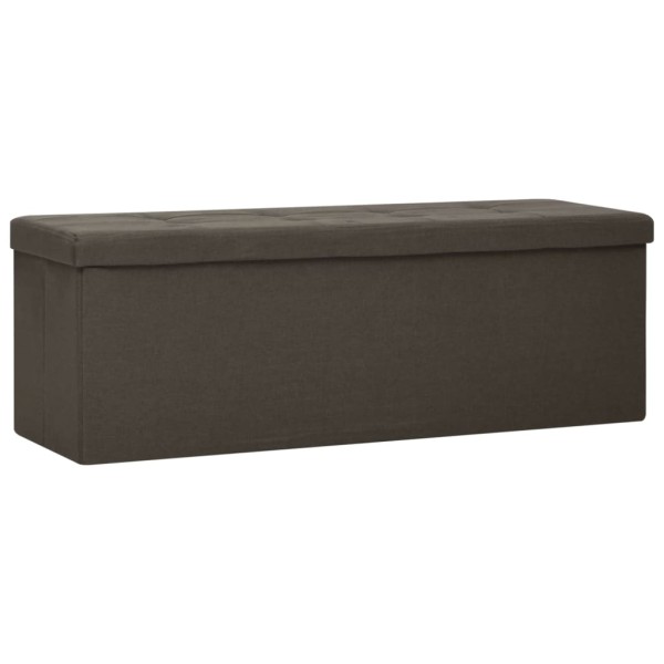 Banco de almacenamiento plegable lino sintético marrón oscuro Banco de almacenamiento plegable lino sintético marrón oscuro