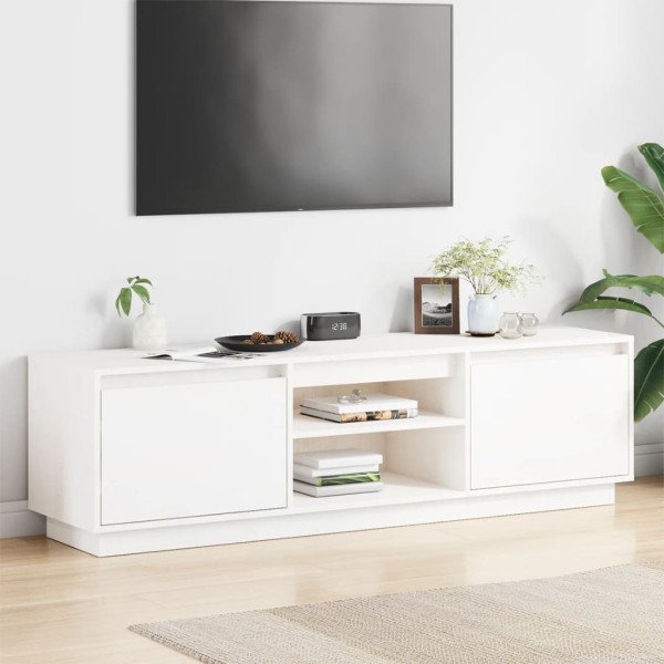 Mueble de TV madera maciza de pino blanco 140x35x40 cm Mueble de TV madera maciza de pino blanco 140x35x40 cm