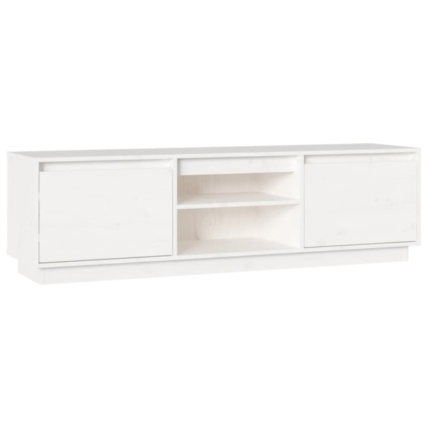 Mueble de TV madera maciza de pino blanco 140x35x40 cm Mueble de TV madera maciza de pino blanco 140x35x40 cm