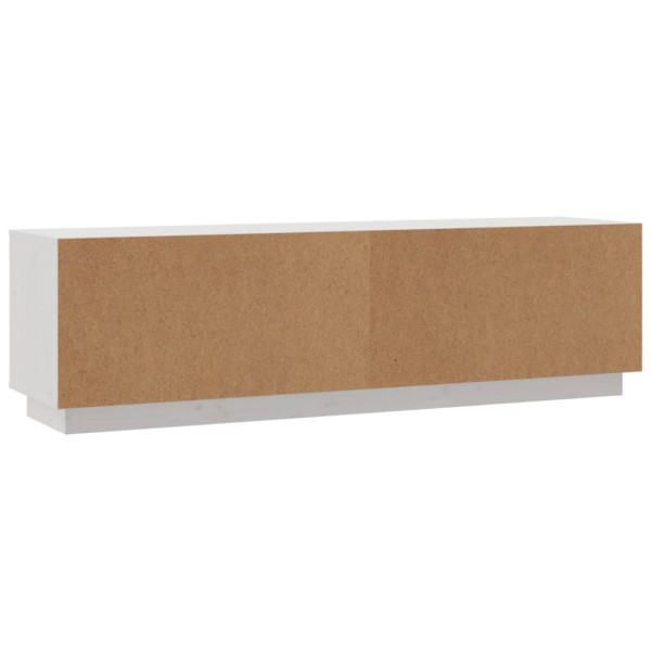 Mueble de TV madera maciza de pino blanco 140x35x40 cm Mueble de TV madera maciza de pino blanco 140x35x40 cm