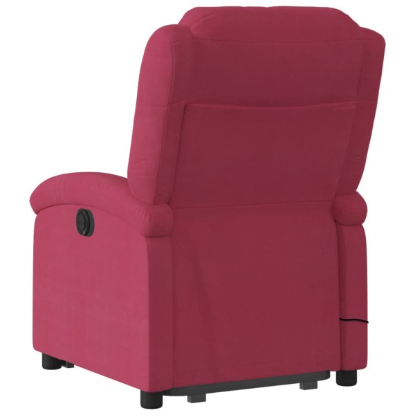 Sillón de masaje reclinable elevable terciopelo rojo tinto Sillón de masaje reclinable elevable terciopelo rojo tinto
