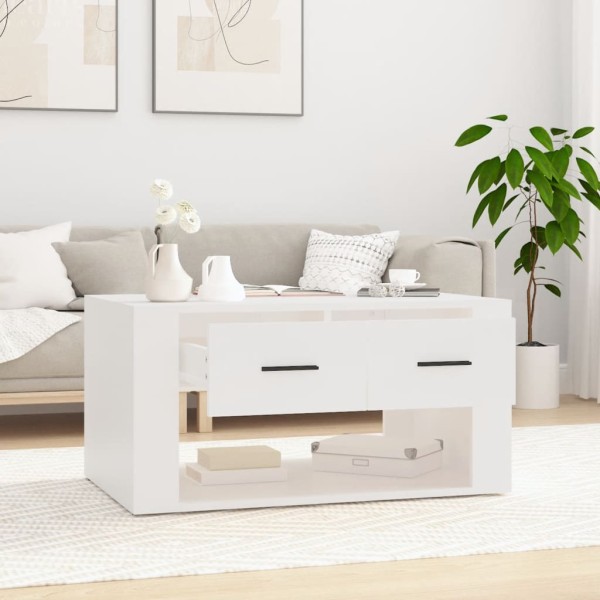 Mesa de centro madera contrachapada blanca 80x50x40 cm Mesa de centro madera contrachapada blanca 80x50x40 cm