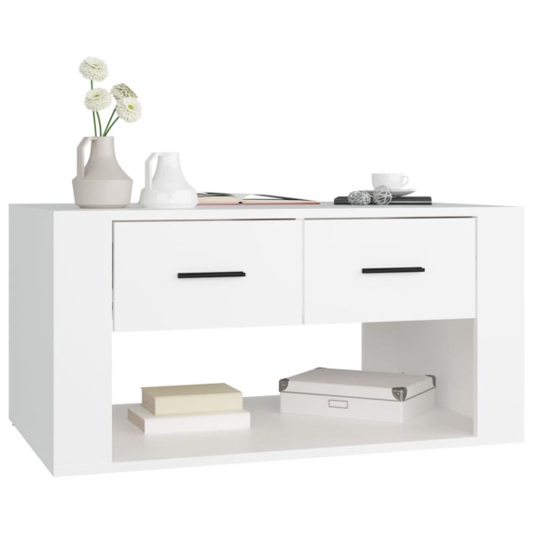 Mesa de centro madera contrachapada blanca 80x50x40 cm Mesa de centro madera contrachapada blanca 80x50x40 cm