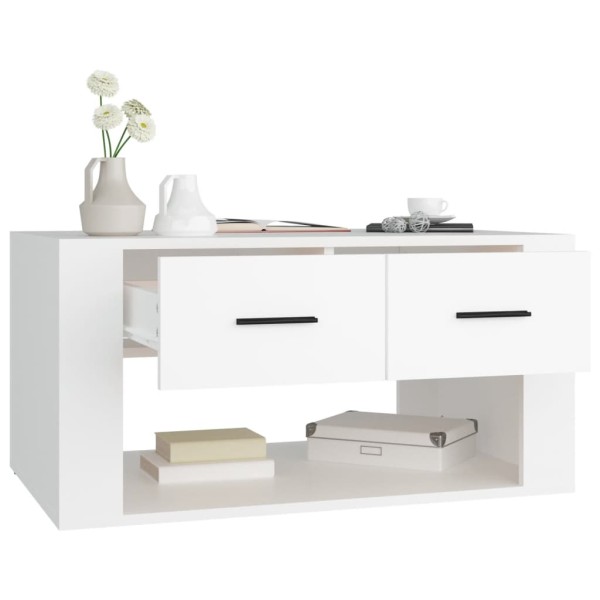 Mesa de centro madera contrachapada blanca 80x50x40 cm Mesa de centro madera contrachapada blanca 80x50x40 cm